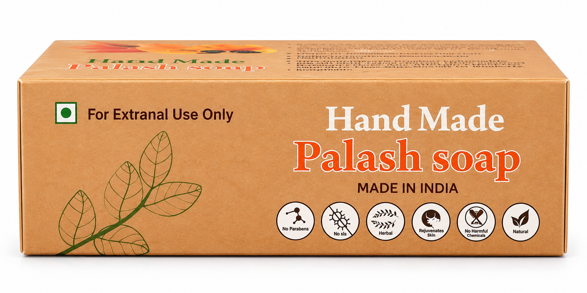 Shree Yadunandan Handmade Palash (Kesudo) Soap with Coconut Oil – Natural Herbal Bath Soap, 100gm