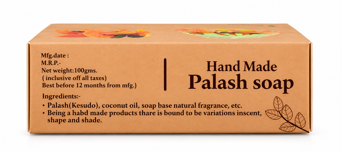 Shree Yadunandan Handmade Palash (Kesudo) Soap with Coconut Oil – Natural Herbal Bath Soap, 100gm